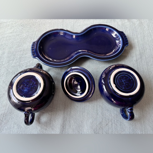Fiestaware Cobalt Blue Sugar and Creamer Set - Picture 2 of 12